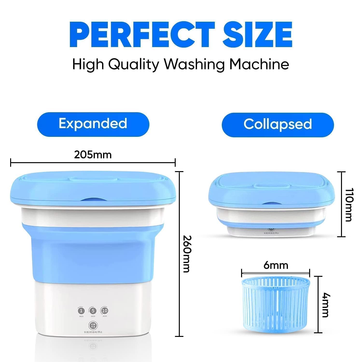 Portable Washing Machine, 16L Mini Washing Machine With Spin Basket, Small Portable Washer Machine Suitable for Underwear Small Clothes Dryer Deep Cleaning A1